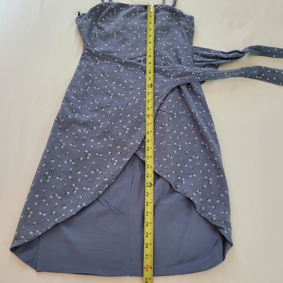 MAJORELLE Revolve Blue Floral Mini Faux Wrap Tie Small Dress - Picture 11 of 16